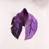 Best Sweater Shop Felt Wool Leaf Scarf Purple