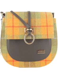 Fashion Sweater Shop Grace Tweed Bag Orange Green