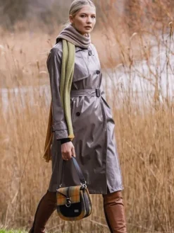 Fashion Sweater Shop Grace Tweed Bag Orange Green