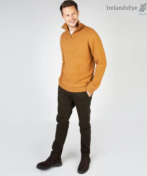 Fashion Sweater Shop Half Zip Lambswool Sweater Warm Sand