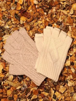New Sweater Shop Hand Knit Fingerless Aran Gloves
