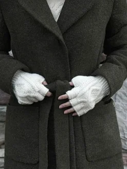 New Sweater Shop Hand Knit Fingerless Aran Gloves