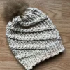 Outlet Sweater Shop Handmade in Ireland - Super Soft hat with pom pom - Natural