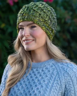 Outlet Sweater Shop Handmade in Ireland - Super Soft Merino Wool Hat Green