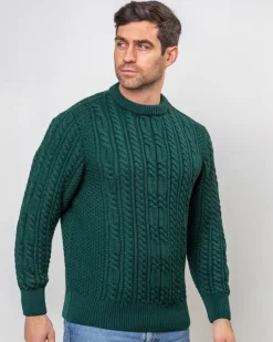 Clearance Sweater Shop Heavyweight Extra Fine Merino Wool Sweater Forest Green