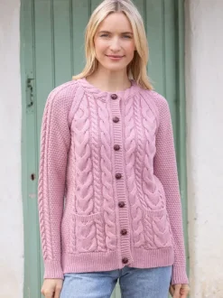 Outlet Sweater Shop Irish aran Cardigan Rose
