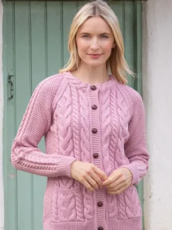 Outlet Sweater Shop Irish aran Cardigan Rose