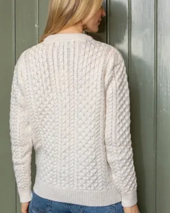 Sale Sweater Shop Irish Aran Lumber Cardigan Natural