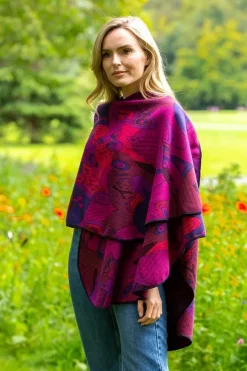 Discount Sweater Shop Irish Celtic Design Shawl - Fuchsia