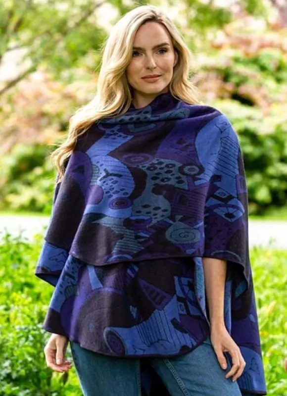 Best Sweater Shop Irish Celtic Design Shawl - Purple