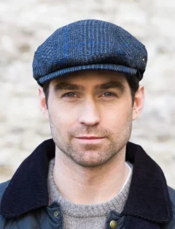 Discount Sweater Shop Kerry Peak Cap Blue Check 434