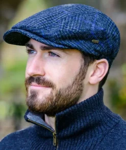 Discount Sweater Shop Kerry Peak Cap Blue Check 434