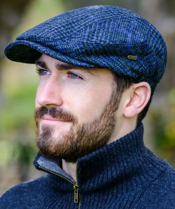Discount Sweater Shop Kerry Peak Cap Blue Check 434