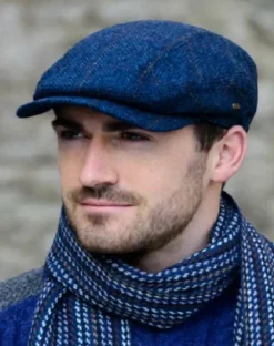 Sale Sweater Shop Kerry Peak Cap Blue Herringbone Col: 34