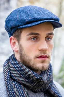Sale Sweater Shop Kerry Peak Cap Blue Herringbone Col: 34