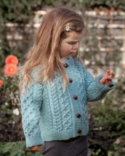 Best Sweater Shop Kids Aran Cardigan AQUA