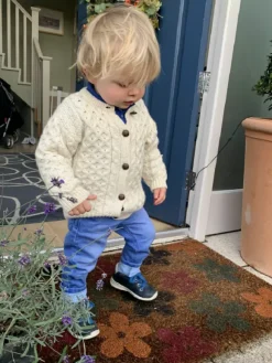 New Sweater Shop Kids Aran Cardigan Natural