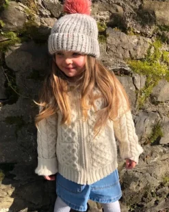 New Sweater Shop Kids Merino Wool Hooded Cardigan Natural