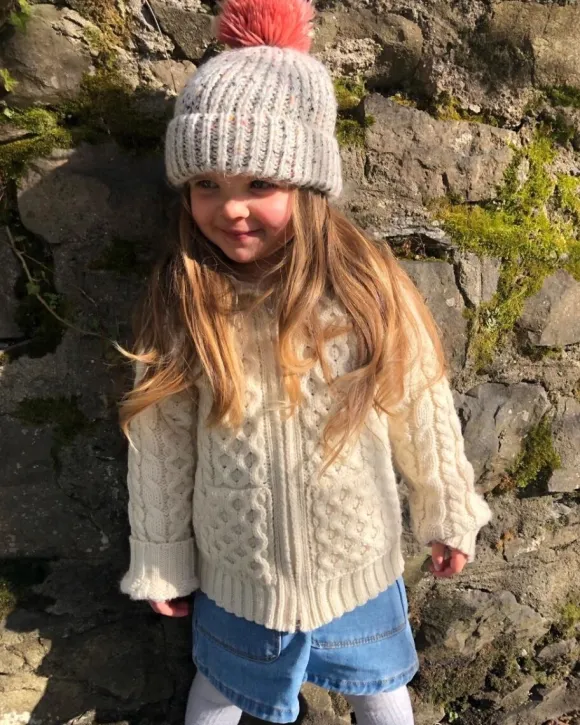New Sweater Shop Kids Merino Wool Hooded Cardigan Natural