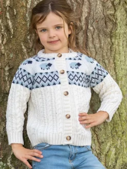 Best Sweater Shop Kids Sheep Cardigan Merino Wool - Natural