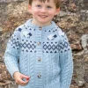 Outlet Sweater Shop Kids Sheep Cardigan Merino Wool - Sky Blue