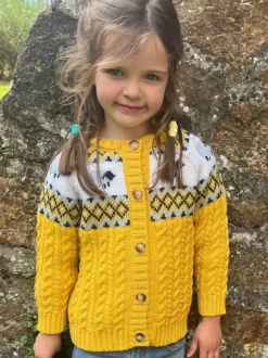 Clearance Sweater Shop Kids Sheep Cardigan Merino Wool - Sunshine Yellow