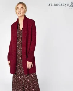 Best Sweater Shop Kilcool Textured Coatigan Claret