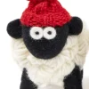Online Sweater Shop Knitted Sheep with Bobble Hat Red - Medium