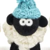 Online Sweater Shop Knitted Sheep with Bobble Hat Teal Blue - Large