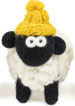 Clearance Sweater Shop Knitted Sheep with Bobble Hat Yellow - Large
