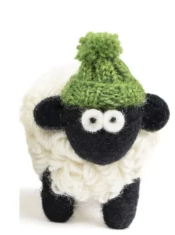 Best Sweater Shop Knitted Sheep with Bobble Hat Green - Medium