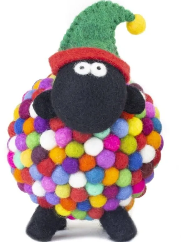 Outlet Sweater Shop Knitted Sheep with Elf Hat - Large
