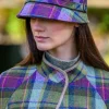 Online Sweater Shop Ladies Irish Flapper Cap Purple Check Col: 574