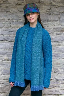 Online Sweater Shop Ladies Irish Flapper Cap Blue Mix Col: 736