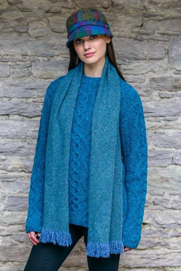 Online Sweater Shop Ladies Irish Flapper Cap Blue Mix Col: 736