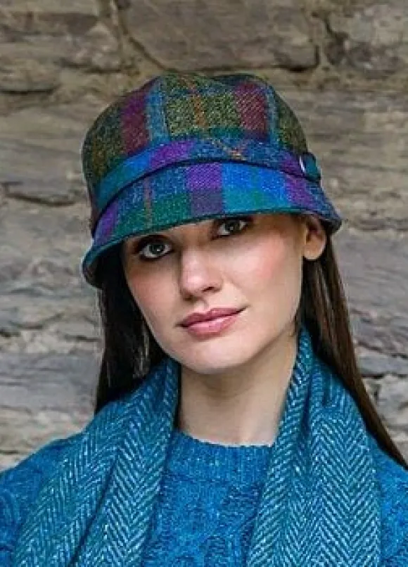 Online Sweater Shop Ladies Irish Flapper Cap Blue Mix Col: 736