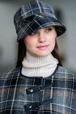 Fashion Sweater Shop Ladies Irish Flapper Cap Grey / Black Mix Col: 21