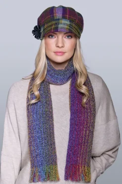 Best Sweater Shop LADIES IRISH NEWSBOY CAP PURPLE CHECK