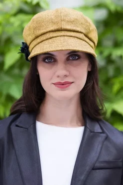 Outlet Sweater Shop Ladies Newsboy Cap Mustard