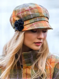 Sale Sweater Shop Ladies Newsboy Cap Yellow Mix col. 43