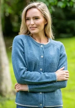 Outlet Sweater Shop Ladies Wool and Cashmere Classic Cardigan