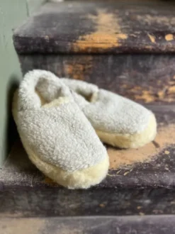 Discount Sweater Shop Light Grey Wool Slippers