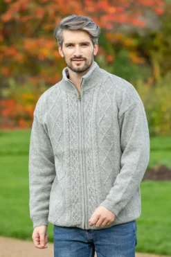 New Sweater Shop Lined Shetland Jacket Light Grey