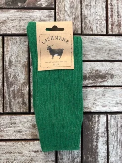 New Sweater Shop Luxury Ladies Cashmere Blend Socks - Green (Size 35-39)