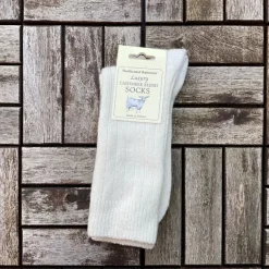 Outlet Sweater Shop Luxury Mens Cashmere Blend Socks Natural (40-45)