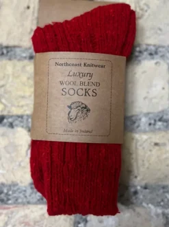 Hot Sweater Shop Luxury Wool Blend Socks Red