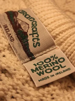 Clearance Sweater Shop Men's Aran Cowl Neck Merino Sweater