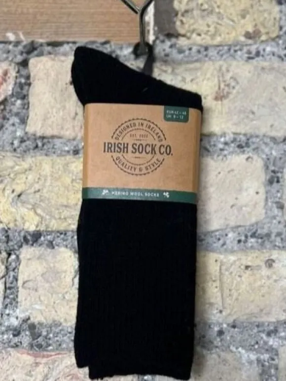 Hot Sweater Shop Mens Merino Wool Socks Black