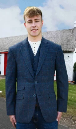Best Sweater Shop Mens Tweed Sports Jacket Blue