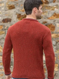 Hot Sweater Shop Men's Wool and Cashmere Crew Neck Copper Marl